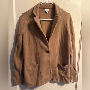 J. Crew: Women's Tan Single-Button Cotton Blazer